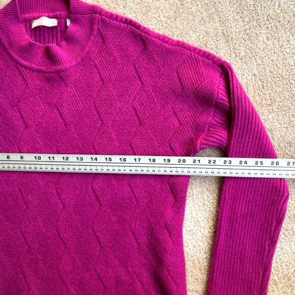 Evolution by Cyrus Patterned Knit Fuchsia Crew Neck Sweater SZ XL - Picture 5 of 5